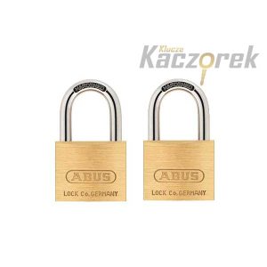 Kłódka Abus 455 - 719/30 TWINS - 2 kłódki pałąkowe mosiężne w systemie 1 klucza - blister